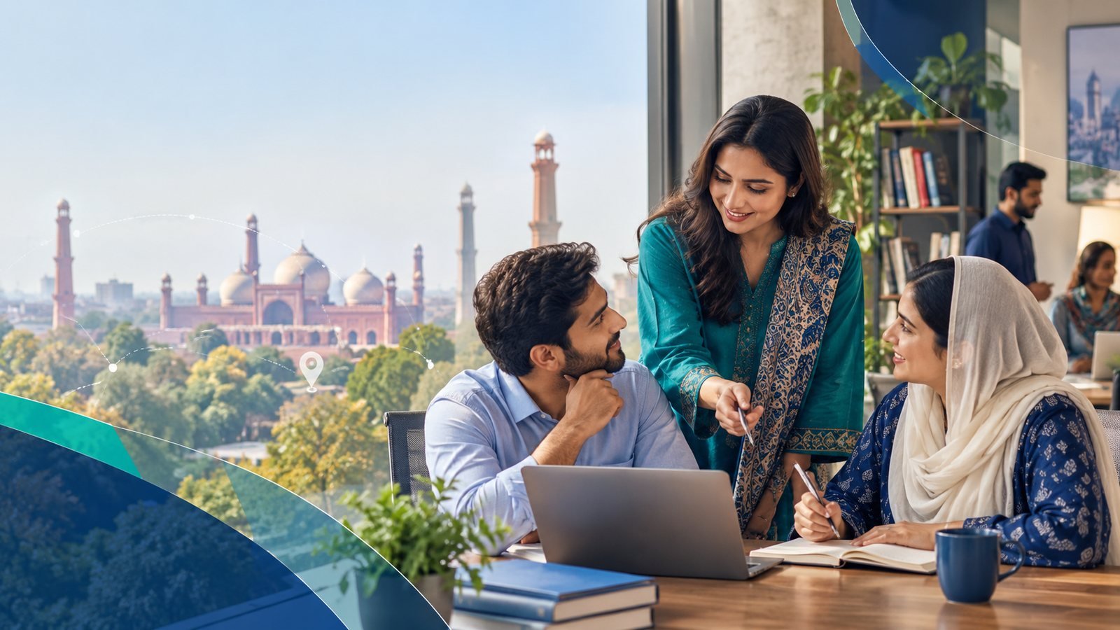 DIRP colleagues in discussion at the Lahore office